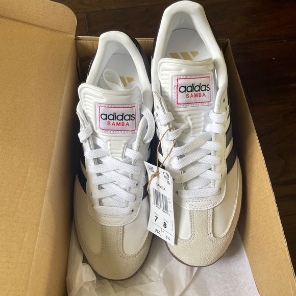 adidas Samba White and Black Sneakers - Picture 3 of 12